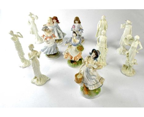 ROYAL WORCESTER; a collection of twelve figures comprising 'Lullaby', 'Rosie Picking Apples', 'Ellen', 'Evie', 'Constance', '