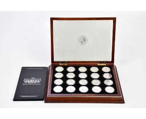 THE FRANKLIN MINT; a cased set of twenty silver coins to celebrate the advent of a new millenium consisting of twenty coins e