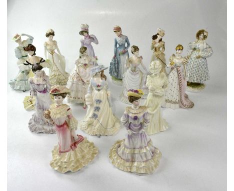 COALPORT; a collection of ten figures comprising 'Eugenie First Night At The Opera', 'Alexandra At The Ball', 'Louisa At Asco