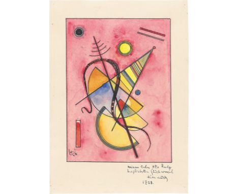 Wassily Kandinsky (Moskau 1866 – 1944 Neuilly). „Ohne Titel“. 1928Aquarell und Feder in Schwarz auf leichtem Karton.  12,3&nb