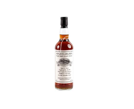 A bottle of Hazelburn 21 year old single malt Scotch whisky, distilled 17/9/1999, bottled December 2020. Distilled and bottle