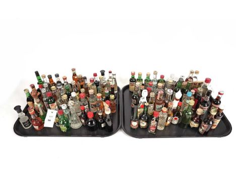 A selection of spirit and liqueur miniatures, including: Martini vermouth rose; Bols coffee liqueur; Southern Comfort; Moonsh