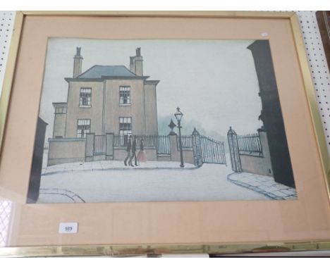 A Lowry print 'The Old House, Maryport' - 44 x 60cm