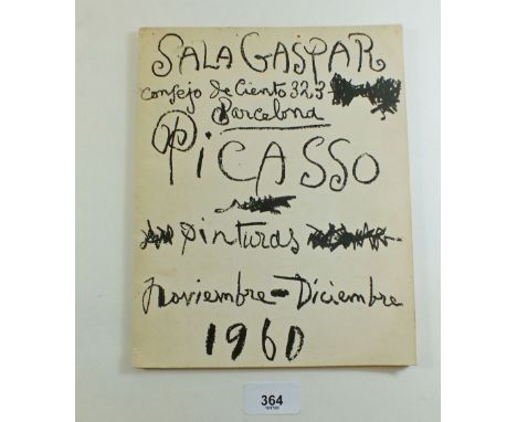 Sala Gaspar 1960 Exhibition Catalogue with Original Picasso Lithograph (Front Cover).  Limited to 1000 copies, printed by Mou