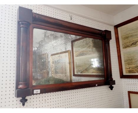 A Regency period rosewood over mantel mirror 86cm wide x 58cm tall