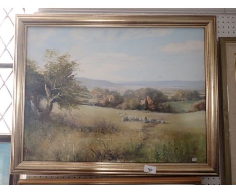 J K Chitton - oil on canvas Portway Meadow 45 x 60cm