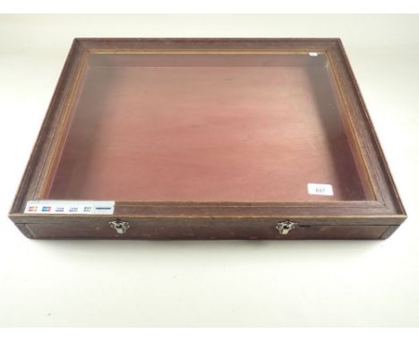 A tabletop jewellery or trinket display case with glazed top - 59cm by 45cm.