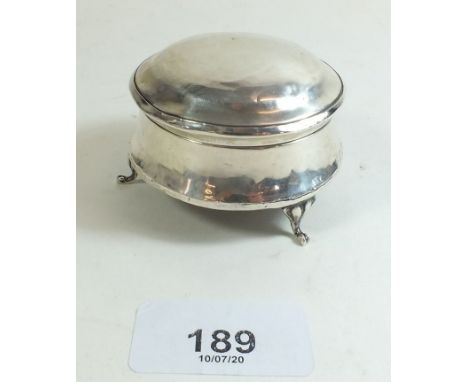 A silver circular trinket pot by James Deakin, Chester 1912