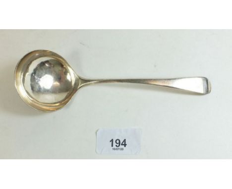 A George III silver sauce ladle, London 1783, maker William Sumner, 36g
