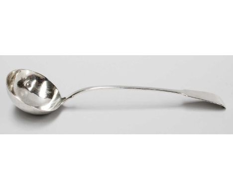 A William IV Silver Soup-Ladle, by James Beebe, London, 1836, Fiddle pattern, with oval bowl, 34cm long, 7oz 7dwt, 229gr