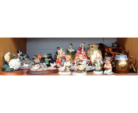 Hummel and Royal Doulton Figures, Border Fine Arts Models, Aynsley Orchard Gold and Copper Lustre