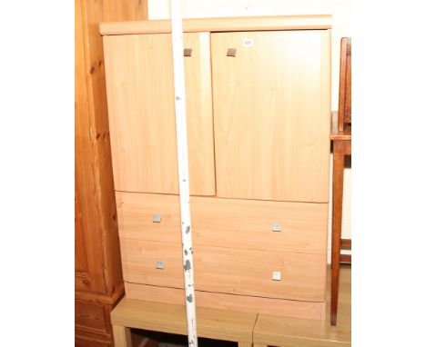 2'9 modern light beech milinary cabinet with 2 drawers under 