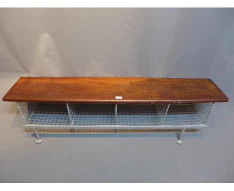 An industrial shoe rack/bench. H-39cm W-136cm D-26cm