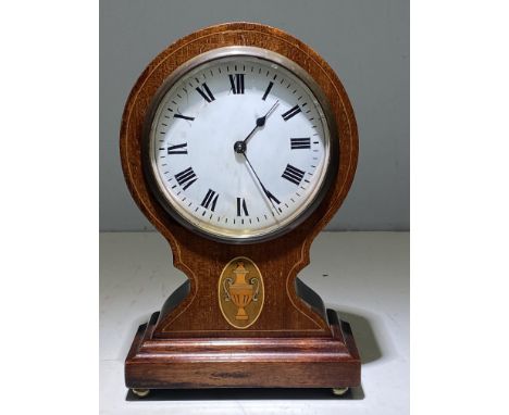 Edwardian inlaid mantle clock 