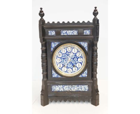 Early wooden bracket clock with tiled finish 