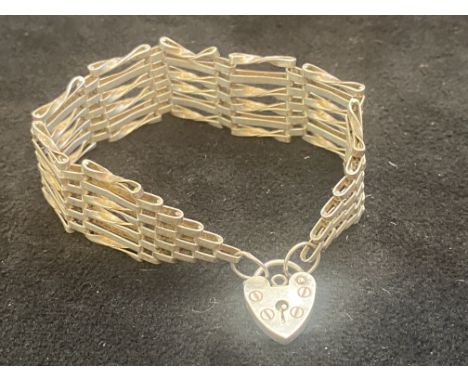 Silver 6 bar gate bracelet 