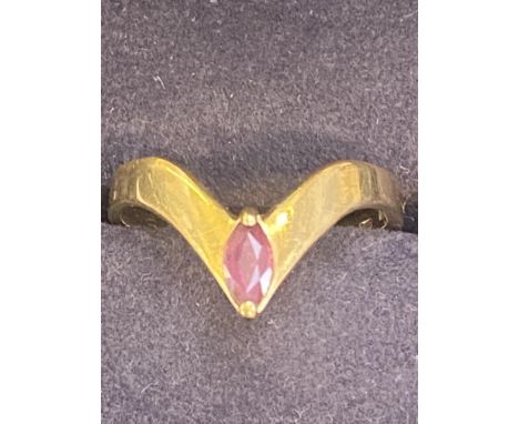 9ct Gold ring set with ruby Size M 