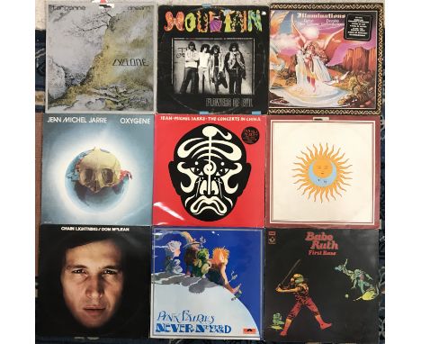 A collection of various, mainly 1970s rock LPs, various artists, including TANGERINE DREAM - Cyclone (gatefold), FLOWERS OF E