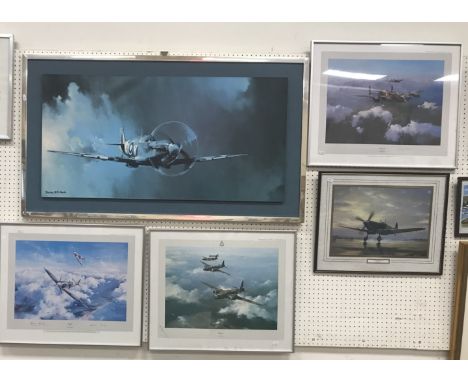 AFTER ROBERT TAYLOR "Hurricane" first edition print signed by Wing Commander R.R. Stanford-Tuck, 42 cm x 54 cm together with 