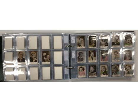 An album of various cigarette card miniatures etc including three Topical Times Footballers 1938 (Lesley Boulter, George Maso