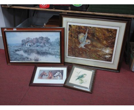 Dorothea Buxton-Hyde signed limited edition print 32/600 of an owl, signed bottom right. Together with other prints etc. (4)