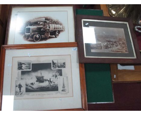 Edwardian Sepia Photograph of Indian Scene After 3rd Typhoon, 21 x 28cm. Loss of Royal Charter (1859) montage, Leyland Van pr