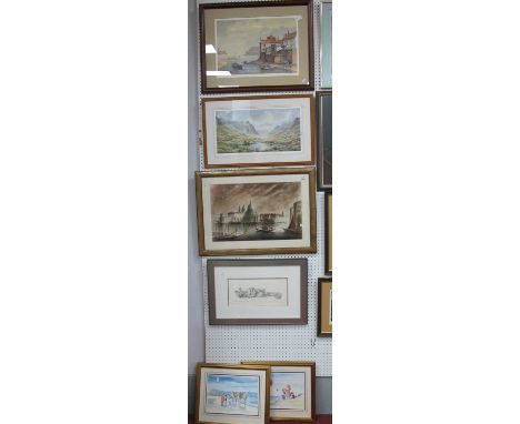 Jack Green, Staithes Harbour, limited edition colour print of 500, 31 x 45cm, signed. Other signed prints by Faye Whittaker (