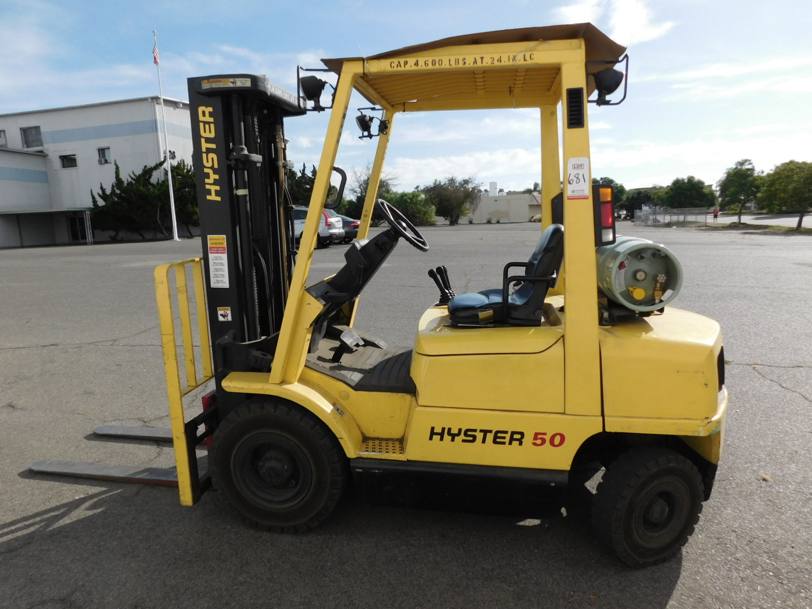 HYSTER 50 LP FORKLIFT, 4,750 LB CAPACITY, MODEL H50XM, S/N H177B50728B