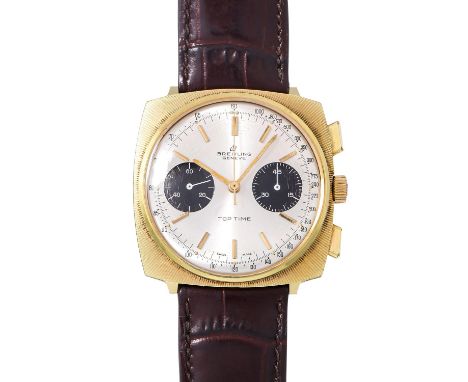 BREITLING Vintage TOP TIME Panda Herren Chronograph, Ref. 2009. Ca. 1970er Jahre. Vergoldet/Edelstahlboden. Handaufzug-Uhrwer