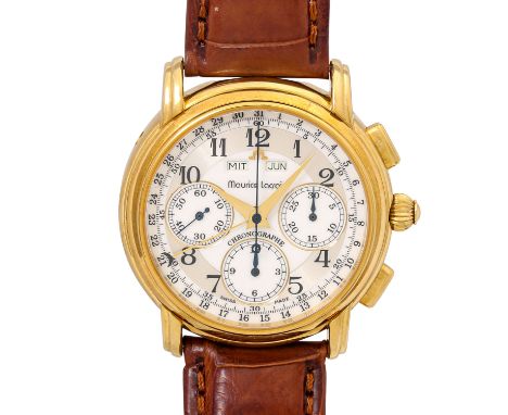 MAURICE LACROIX Masterpiece Triple Date Herren Chronograph, Ref. 70752. Full Set aus 1998. Gold 18K. Handaufzug-Werk Kaliber 