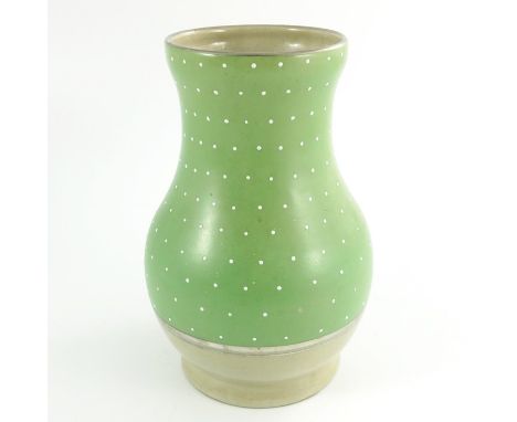 Stella Taylor (attributed) for Grays Pottery, a Stella lustre banded vase, baluster form, painted in green and jewelled with 