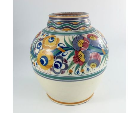 Carter, Stabler and Adams, a large Poole pottery XE pattern vase, ovoid form with ogee neck, 31.5cm high