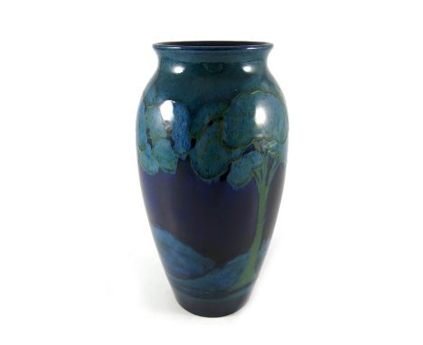 William Moorcroft, a Moonlit Blue vase, circa 1925 shouldered ovoid form, impressed marks and underglaze green monogram, 25.5