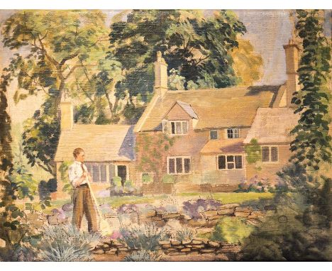 British School (20th century), Architectural Study, oil on canvas, unsigned, 45cm x 61cm, unframed