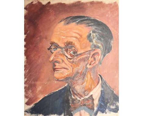 William Stanley Moore (1914-1997), Group of Five Portraits Including a Possible Self-Portrait, oil on canvas, two signed, 70c