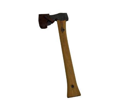 Gransfors Bruks Swedish axe, with wooden handle and leather cover, L45cm 