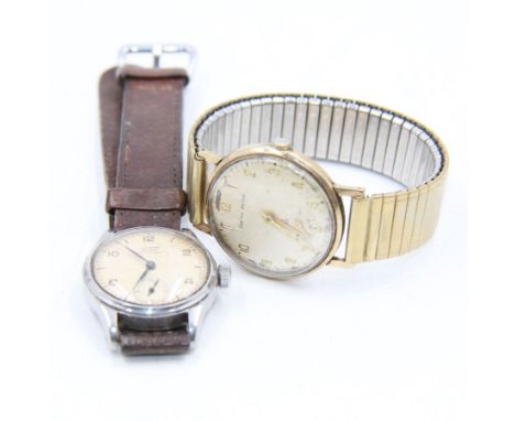 Smiths Astral gentleman's 9ct gold manual wind wristwatch, on expanding gilt bracelet and a Tissot stainless steel wristwatch