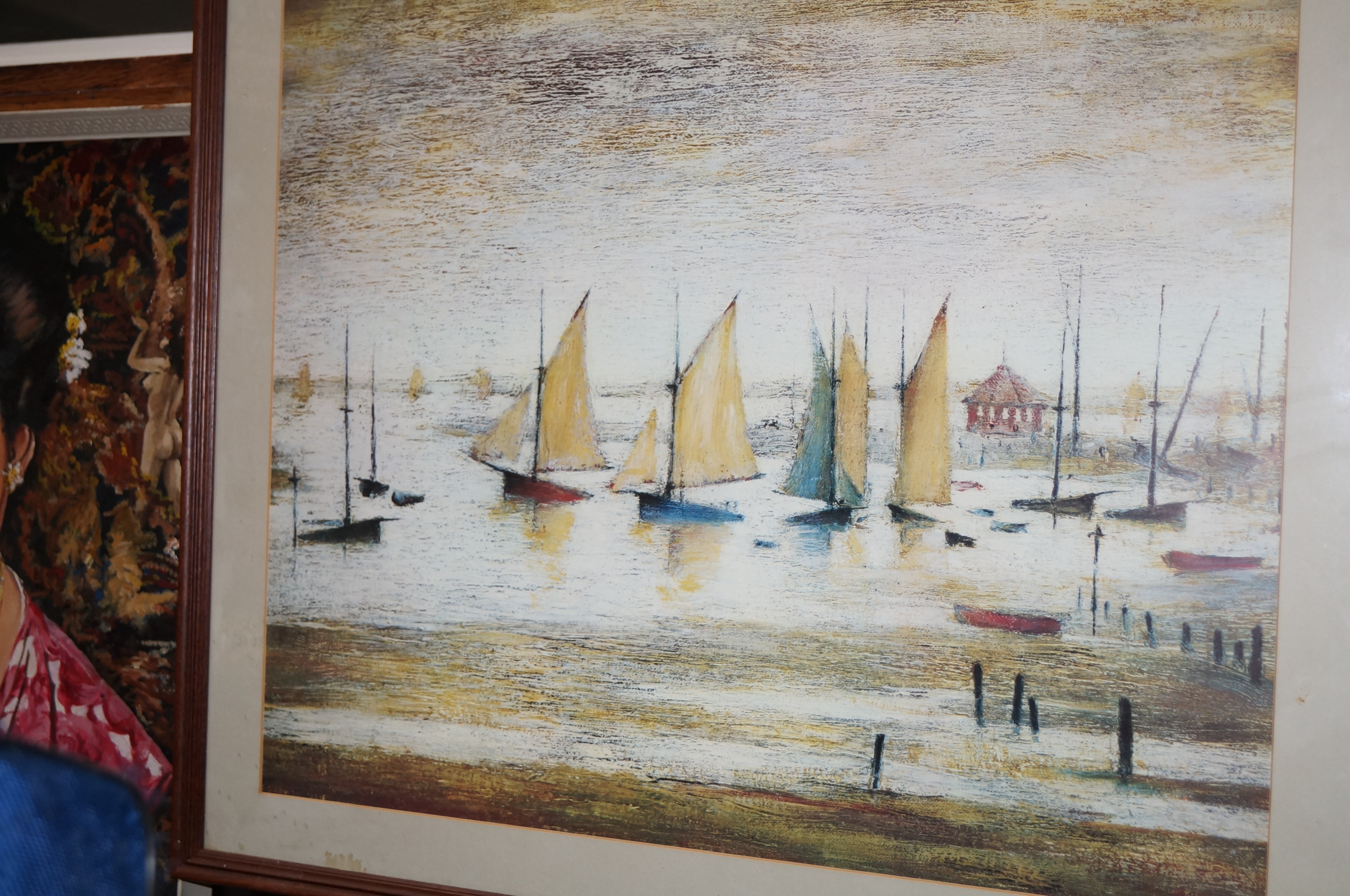 L S Lowry print Yachts at Lytham