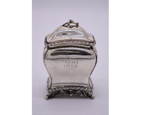 A Victorian silver bombe tea caddy, by Carrington &amp; Co, London 1898 13.5cm high, 294g. 