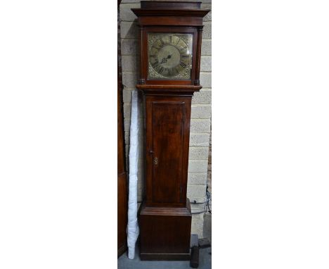 William Thorne, Tiverton, an 18th century oak longcase clock, the 30 hour movement with brass dial and single hand, 194 cm h