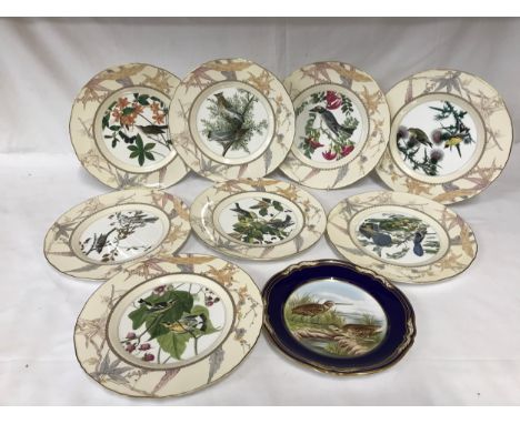 A set of 8 Royal Worcester John James Audubon Birds of America. Cabinet plates from an edition of 5000 26cm diameter. Also a 