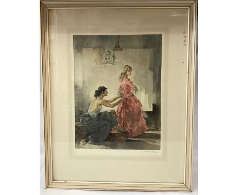 Sir William Russell Flint R.A. print 'Two Models' signed in pencil lower right, blind stamped lower left.Image size 37.5 x 28