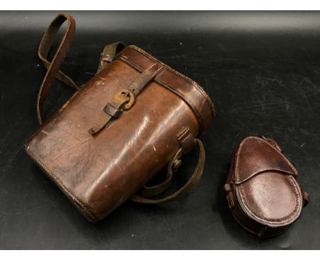 Early binoculars by Gregory and Co, Strand, London to 'The National Rifle Association' in its leather case along with a WWI v