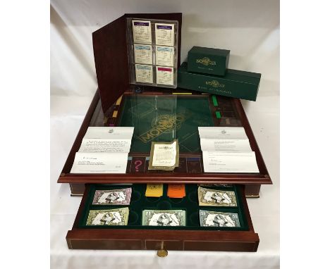 Franklin Mint large Monopoly chest 'The Collectors Edition' with pull out drawer and real estate portfolio with 22ct gold pla