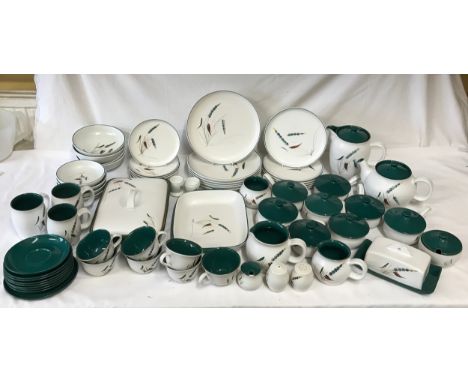 A large collection approx. 68 pieces of Denby 'Greenwheat' ceramic dinner service to include 7 cups and saucers, 4 large bowl