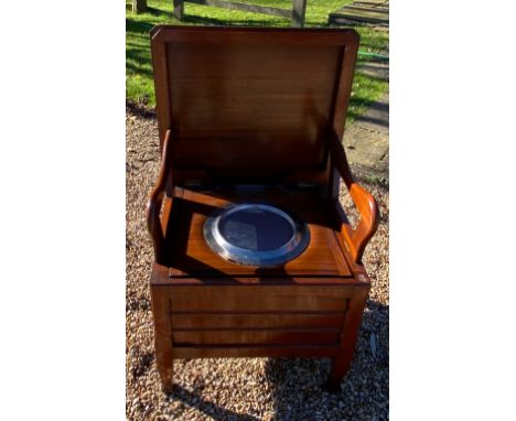 A 19thC mahogany commode 54 x 48.5 x 44cm h. 
