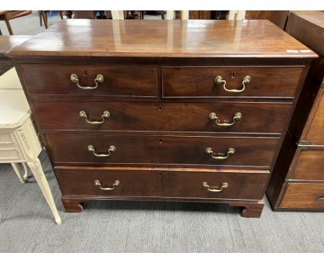 A 19thC mahogany chest of drawers on bracket feet two short over three long 115 w x 57 d x 95cm h.