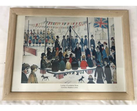 L.S. Lowry print 'Laying a Foundation Stone' Picture size 43 x 59cm. 