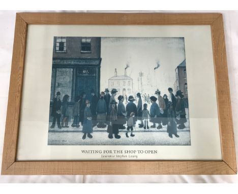 L.S. Lowry print 'Waiting for the Shop to Open' 39 x 49cm. 
