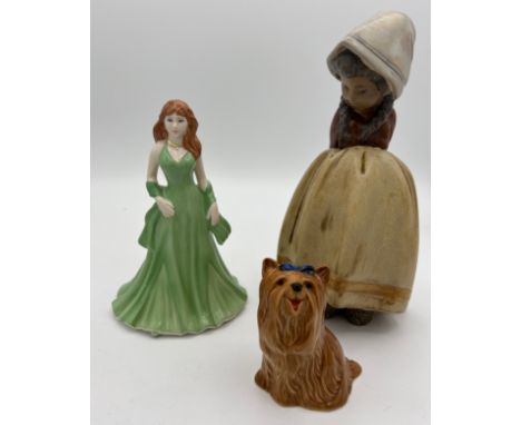 Ceramics to include Beswick dog, Coalport, My Sister My Friend and a Lladro figure of a young girl, 21cm h. 